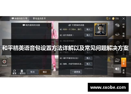 和平精英语音包设置方法详解以及常见问题解决方案